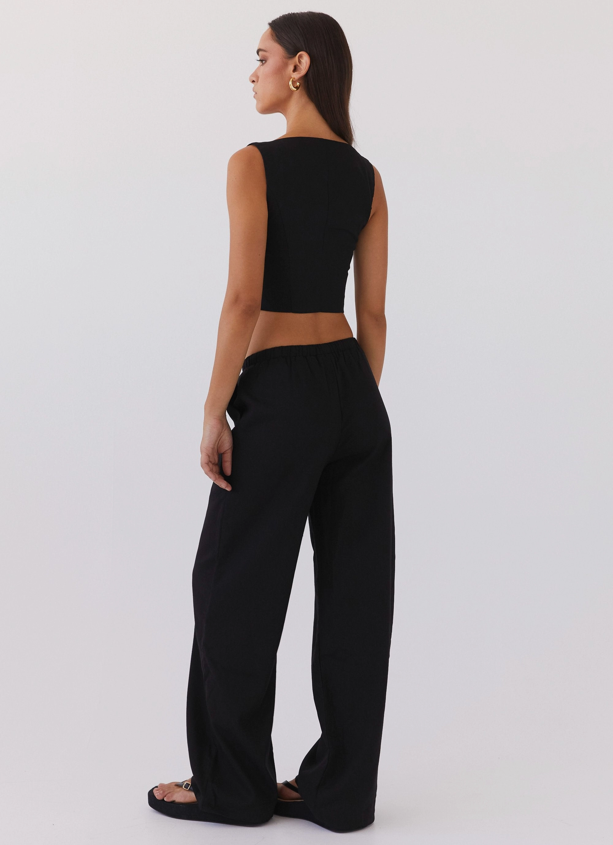 Comfy Feel AntiPilling Fresh Face Linen Pants - Black