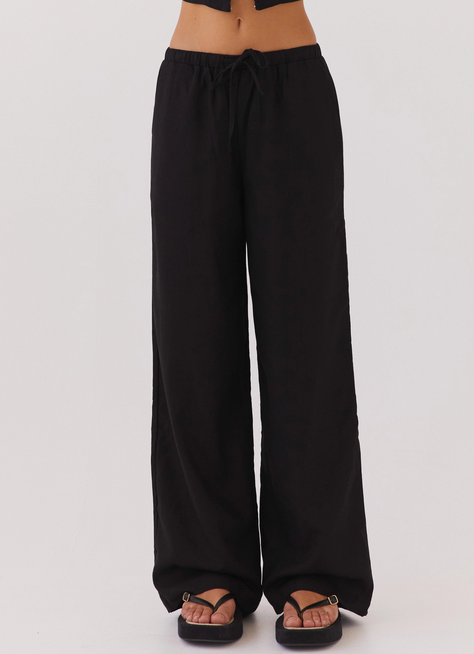 Fresh Face Linen Pants - Black All Purpose Wear