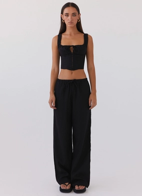 Fresh Face Linen Pants - Black Sport Layer