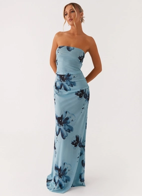 Field Of Dreams Maxi Dress - Blue Black Floral Comfortable and Soft