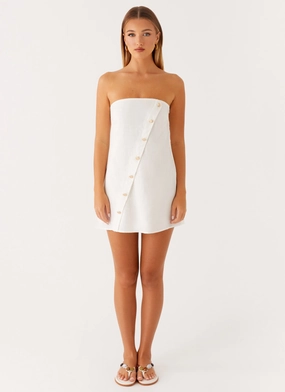 Hazel Mini Dress - White Bare Glow