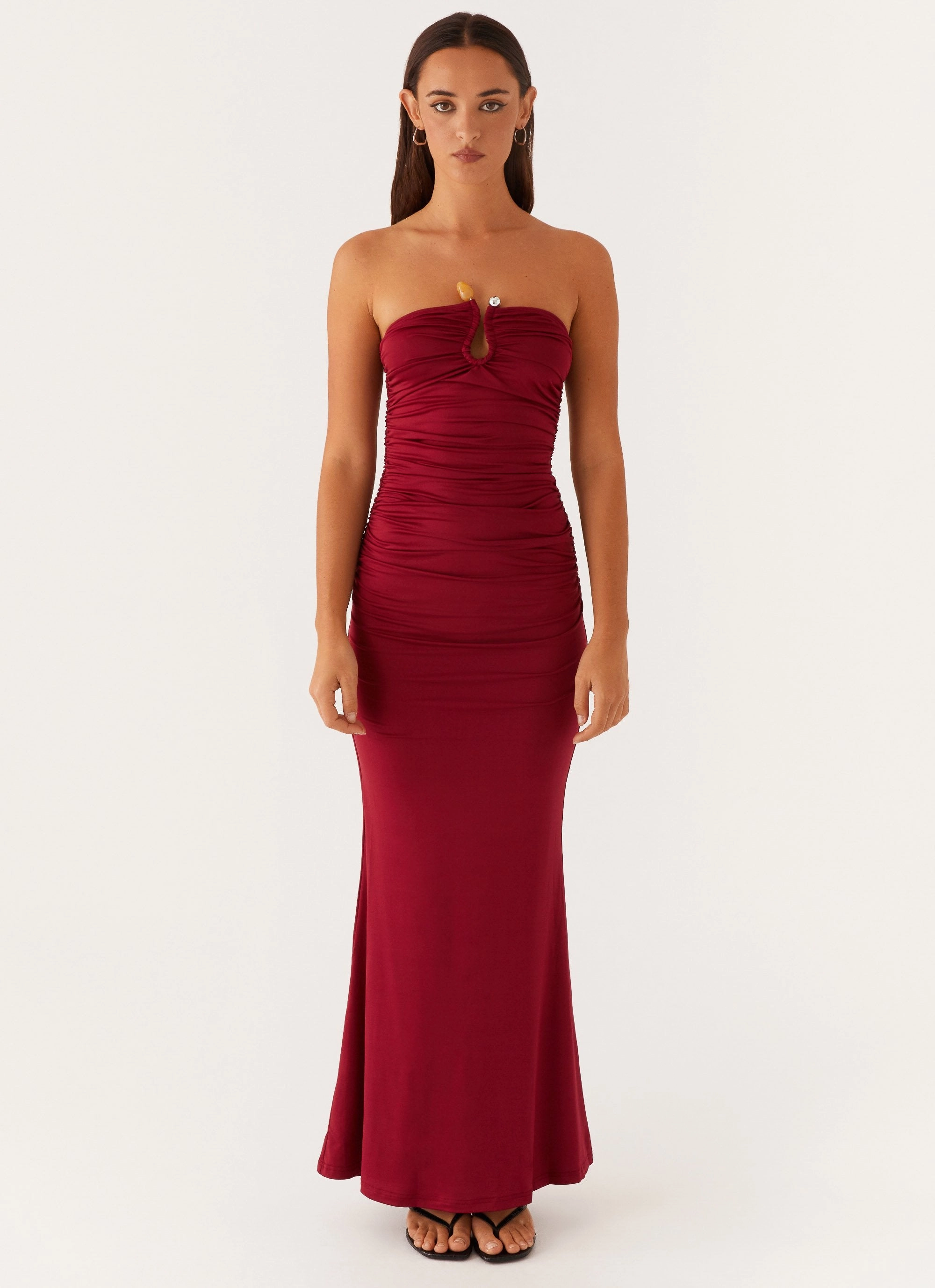 Rudy Maxi Dress - Maroon Sculpted Form