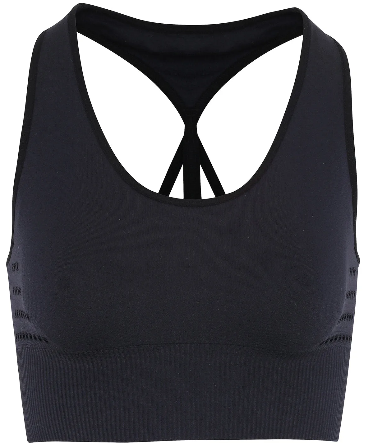 TriDri® seamless 3D fit multi-sport reveal sports bra | Black