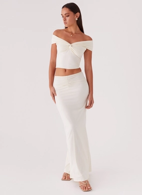 Trixie Maxi Skirt - Ivory Lightweight Flex