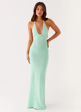 Chill Wear Tropez Knit Maxi Dress - Pastel Green