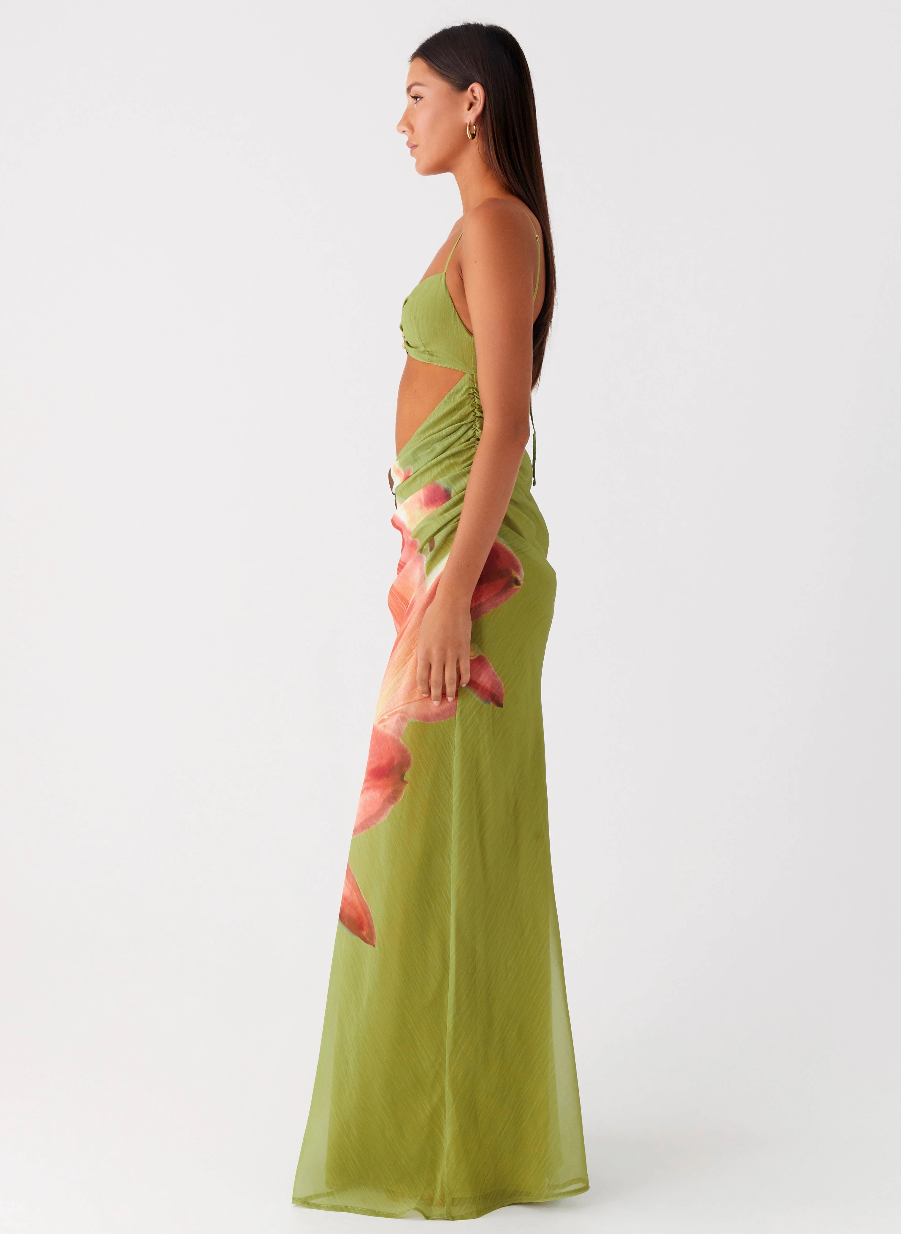 Fall Ready Tropic Rush Cut Out Maxi Dress - Jungle Floral
