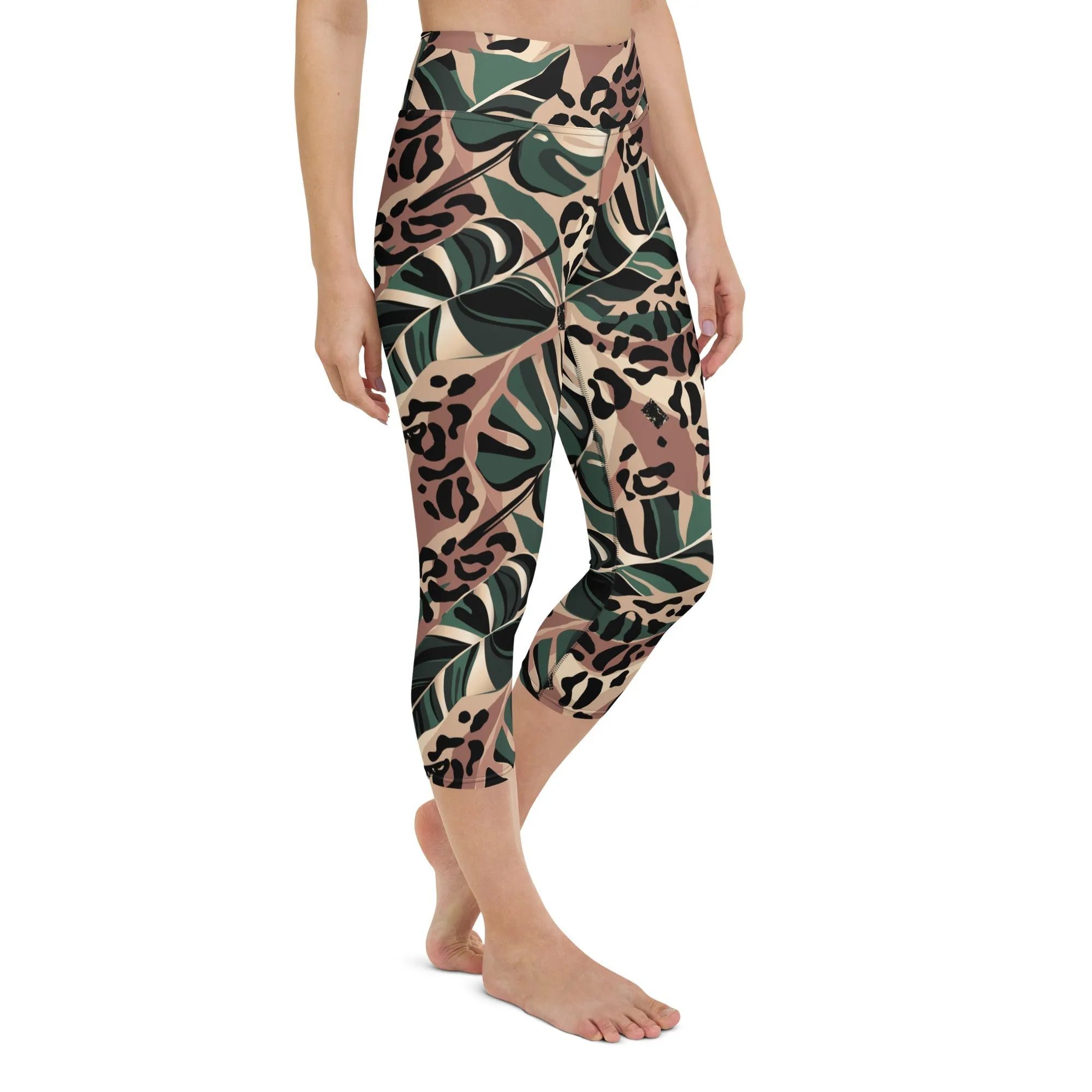 Tropical Leopard Yoga Capris