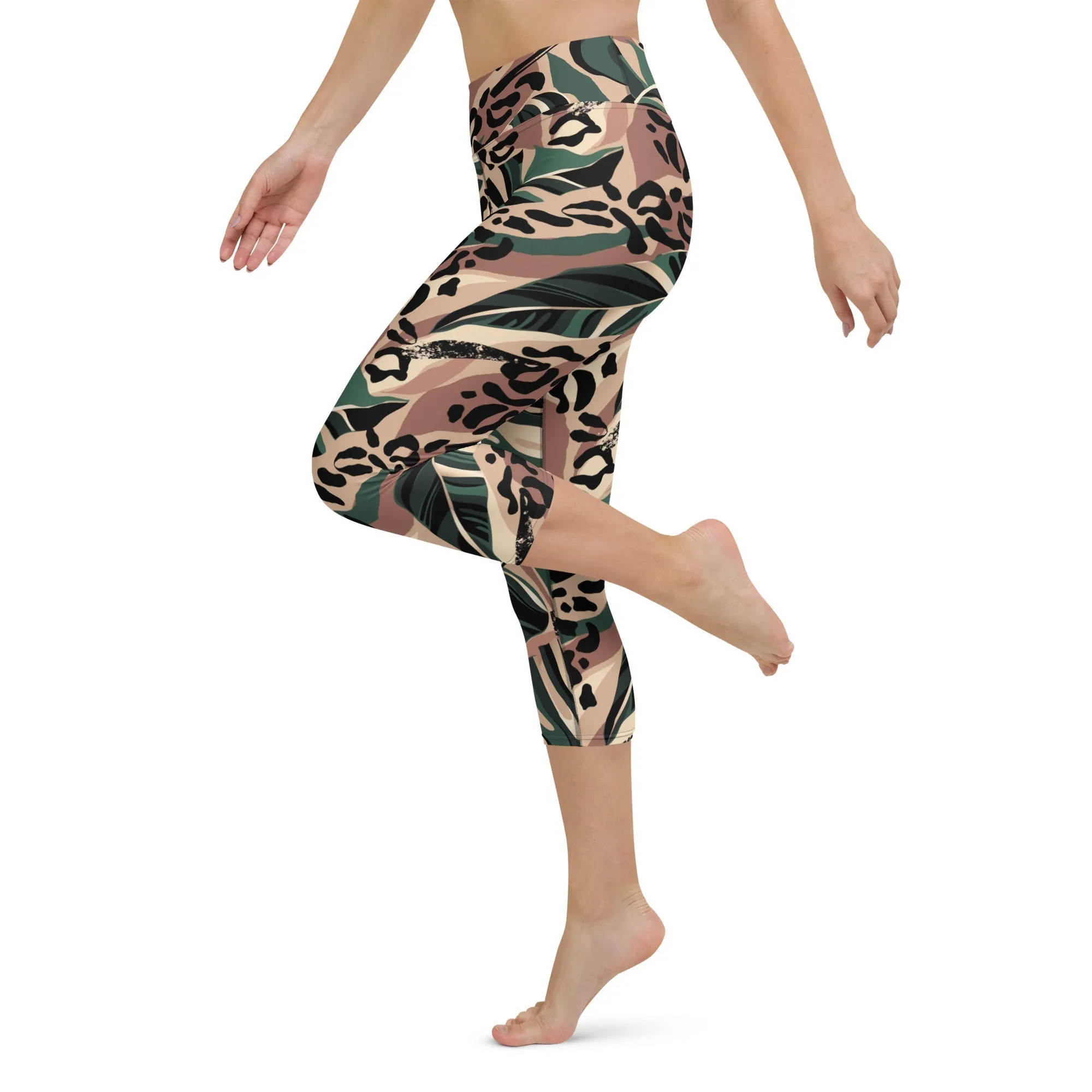 Tropical Leopard Yoga Capris