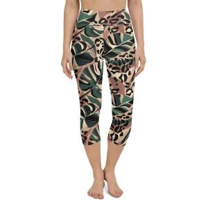 Tropical Leopard Yoga Capris