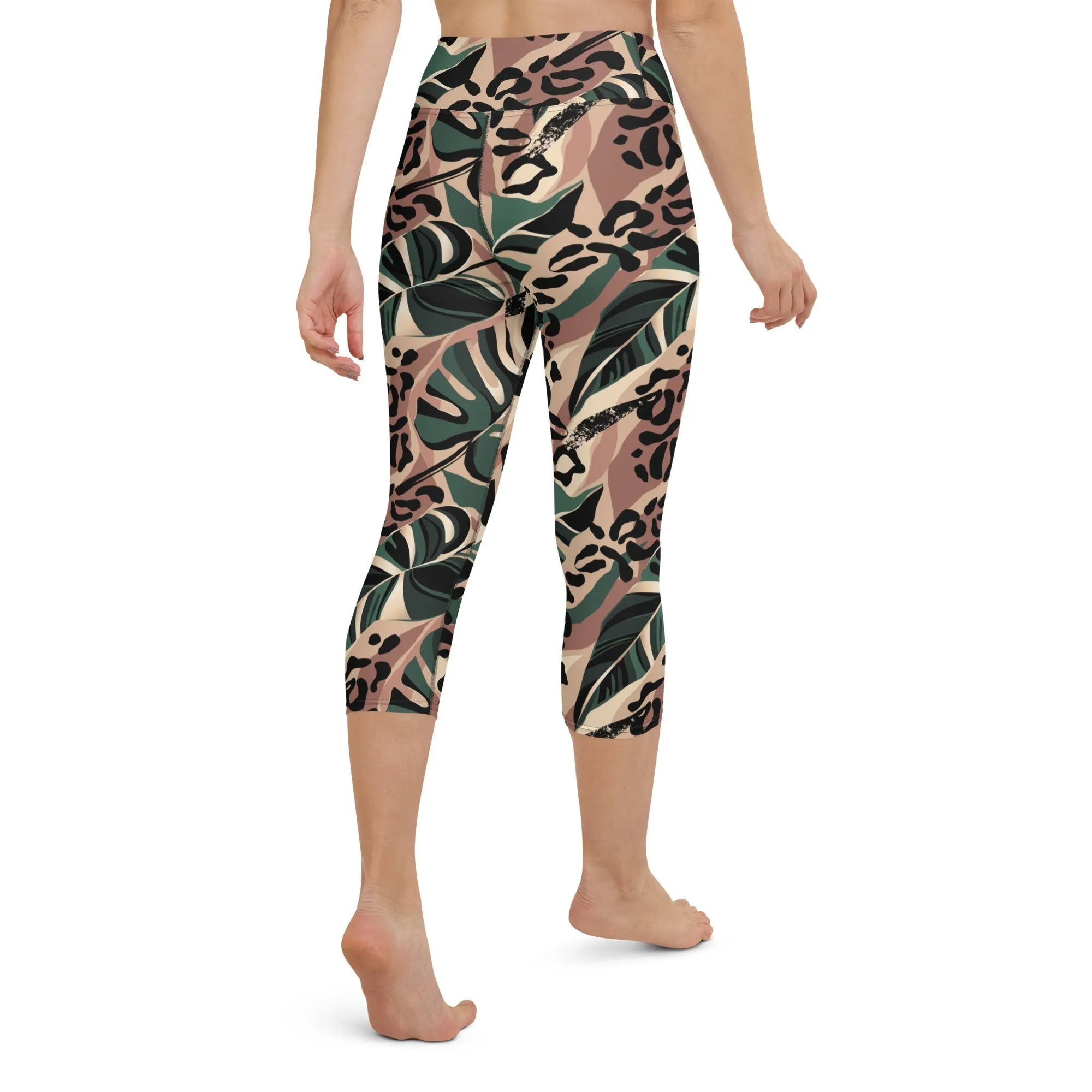 Tropical Leopard Yoga Capris