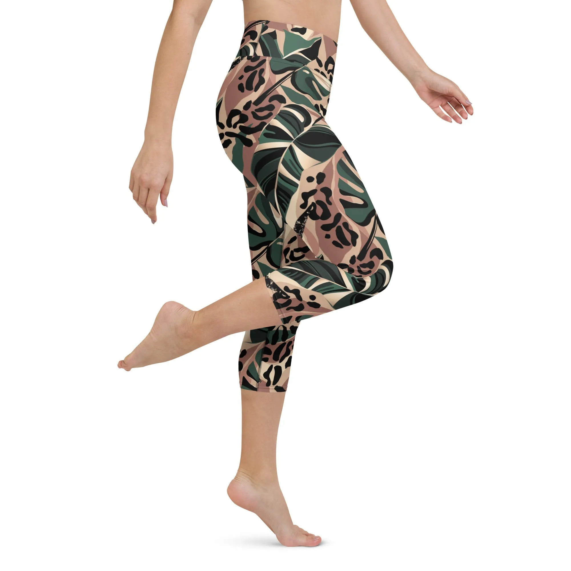 Tropical Leopard Yoga Capris
