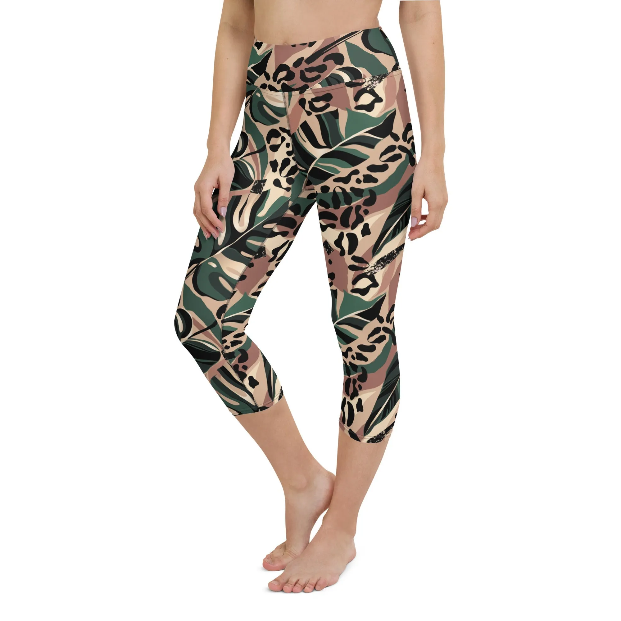 Tropical Leopard Yoga Capris