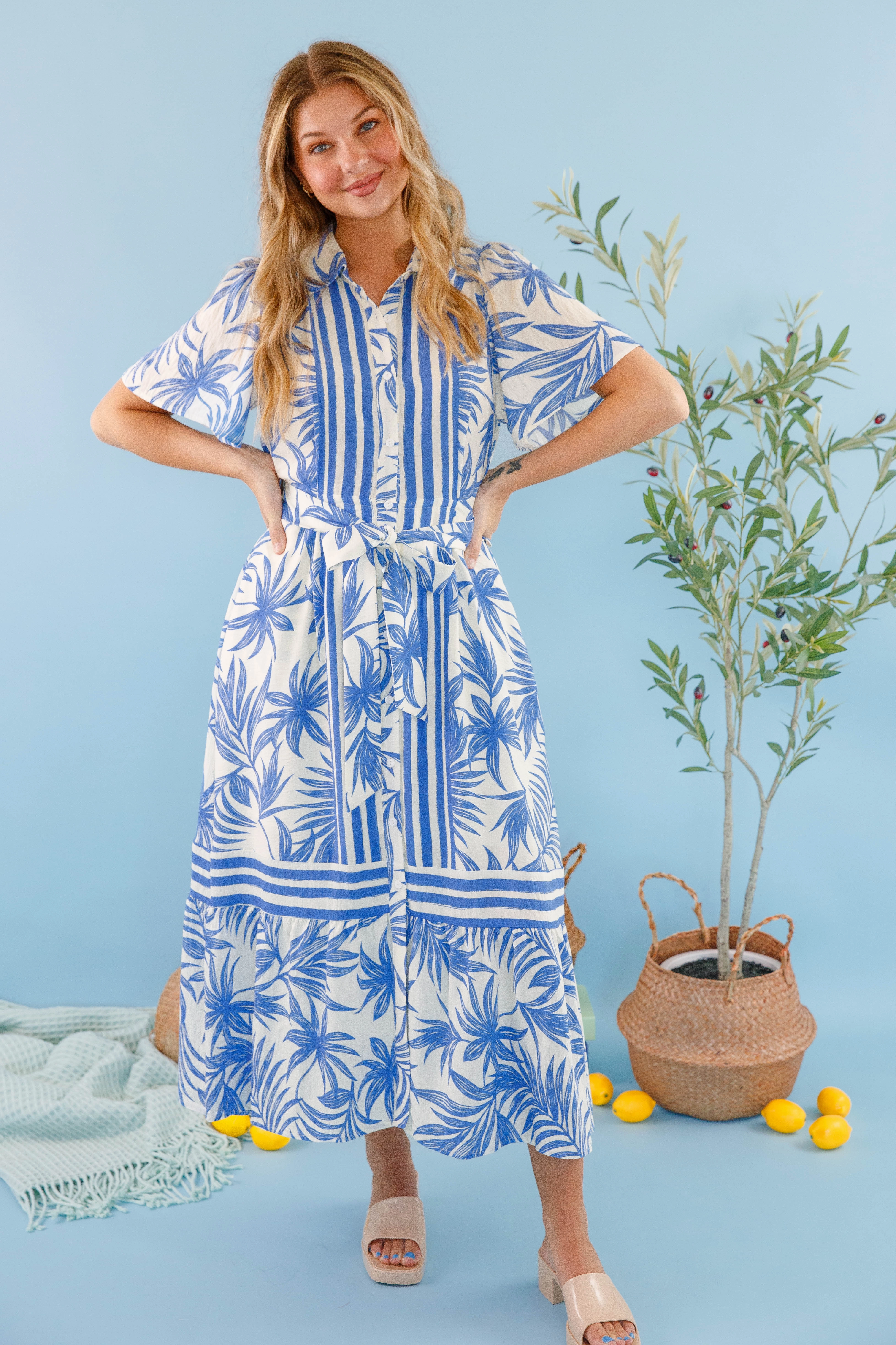 Timeless Look Wear Tropical Travels Midi Dress