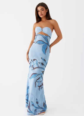 Smart touch Tropicana Maxi Dress - Blue Floral
