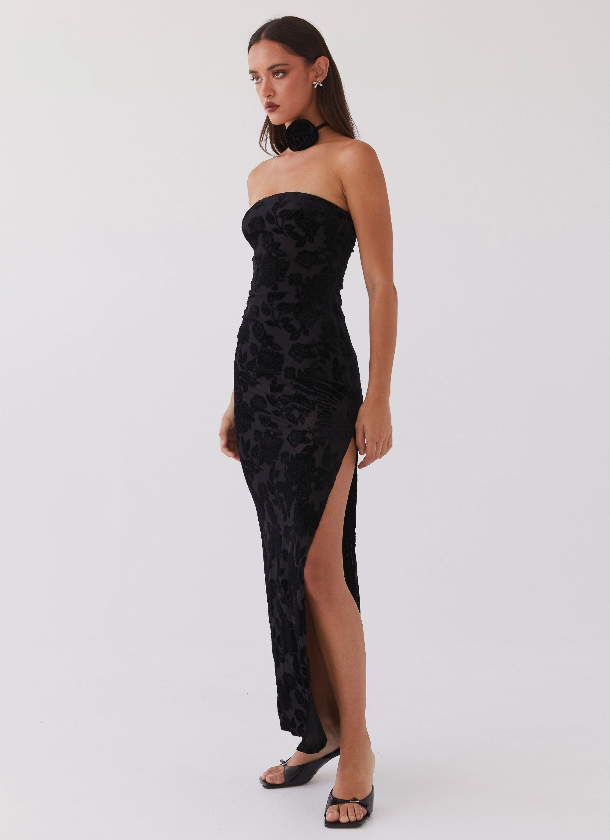 Trouble Love Maxi Dress - Black Sophisticated Tailoring
