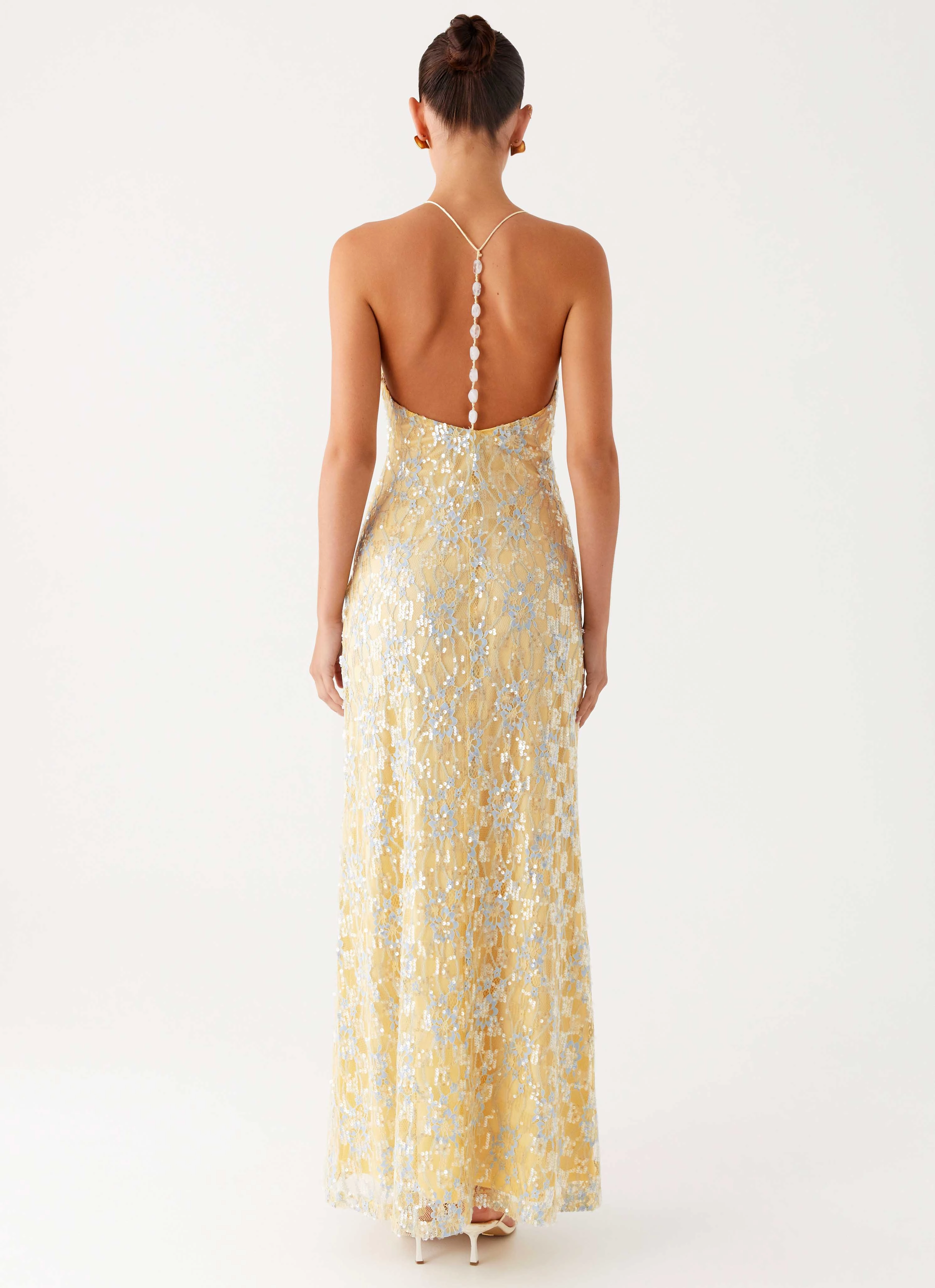 Calm Style Modern Waist Design Truly Mine Maxi Dress - Yellow