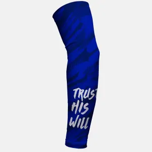 Trust His Will Blue arm sleeve