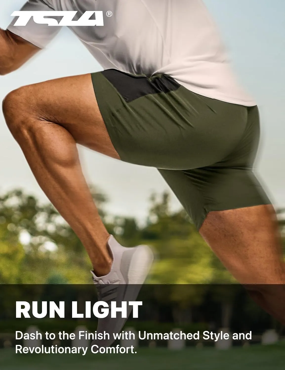 TSLA Men's Active Running Shorts, Training Exercise Workout Shorts, Quick Dry Gym Athletic Performance Shorts with Pockets