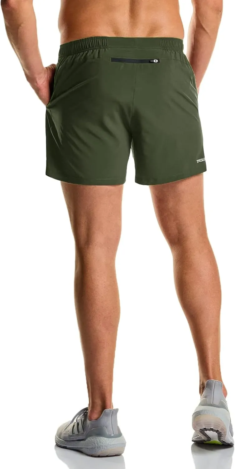 TSLA Men's Active Running Shorts, Training Exercise Workout Shorts, Quick Dry Gym Athletic Performance Shorts with Pockets