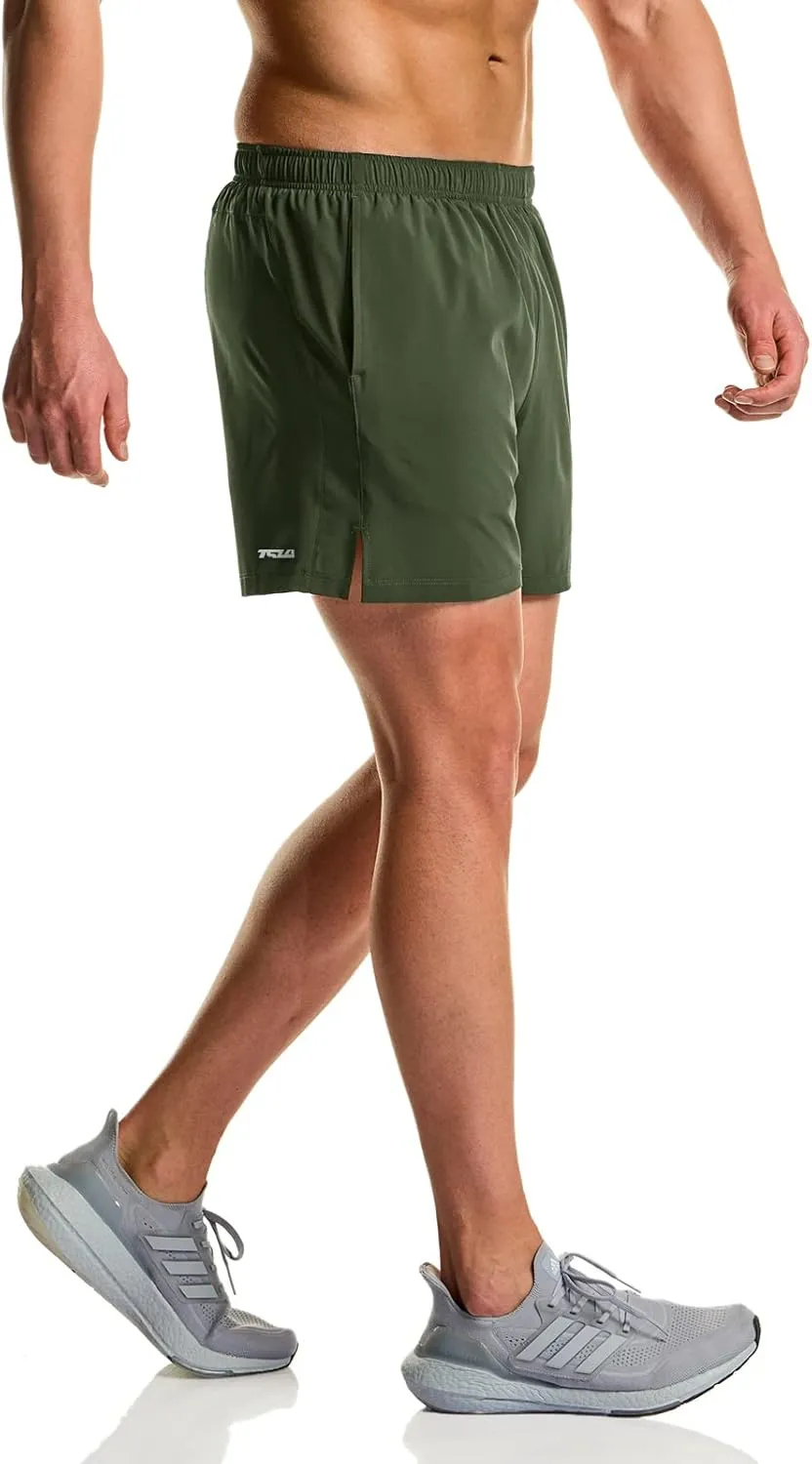 TSLA Men's Active Running Shorts, Training Exercise Workout Shorts, Quick Dry Gym Athletic Performance Shorts with Pockets