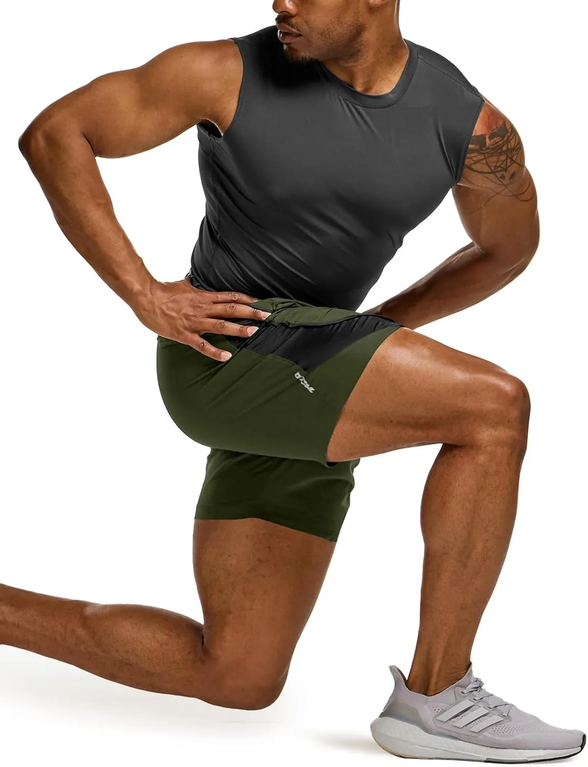 TSLA Men's Active Running Shorts, Training Exercise Workout Shorts, Quick Dry Gym Athletic Performance Shorts with Pockets