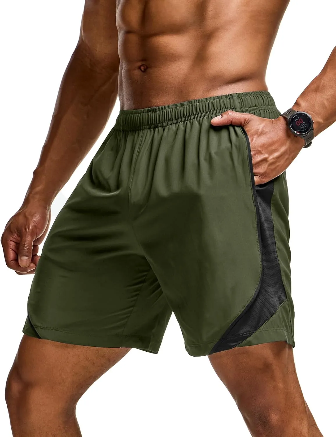 TSLA Men's Active Running Shorts, Training Exercise Workout Shorts, Quick Dry Gym Athletic Performance Shorts with Pockets