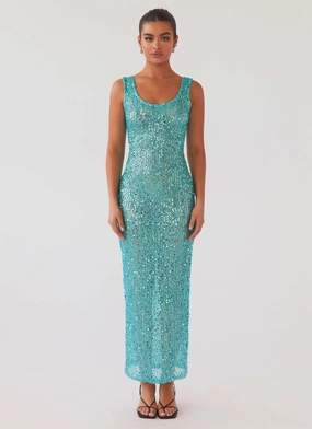 Adjustable Straps Sophisticated Style Sweet Essence Maxi Dress - Crystal