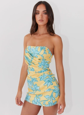 Tuscany Mini Dress - Golden Bloom Airy Touch