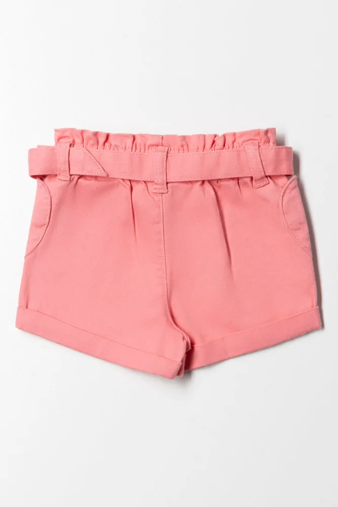 Twill Short With Heart Pockets Pink
