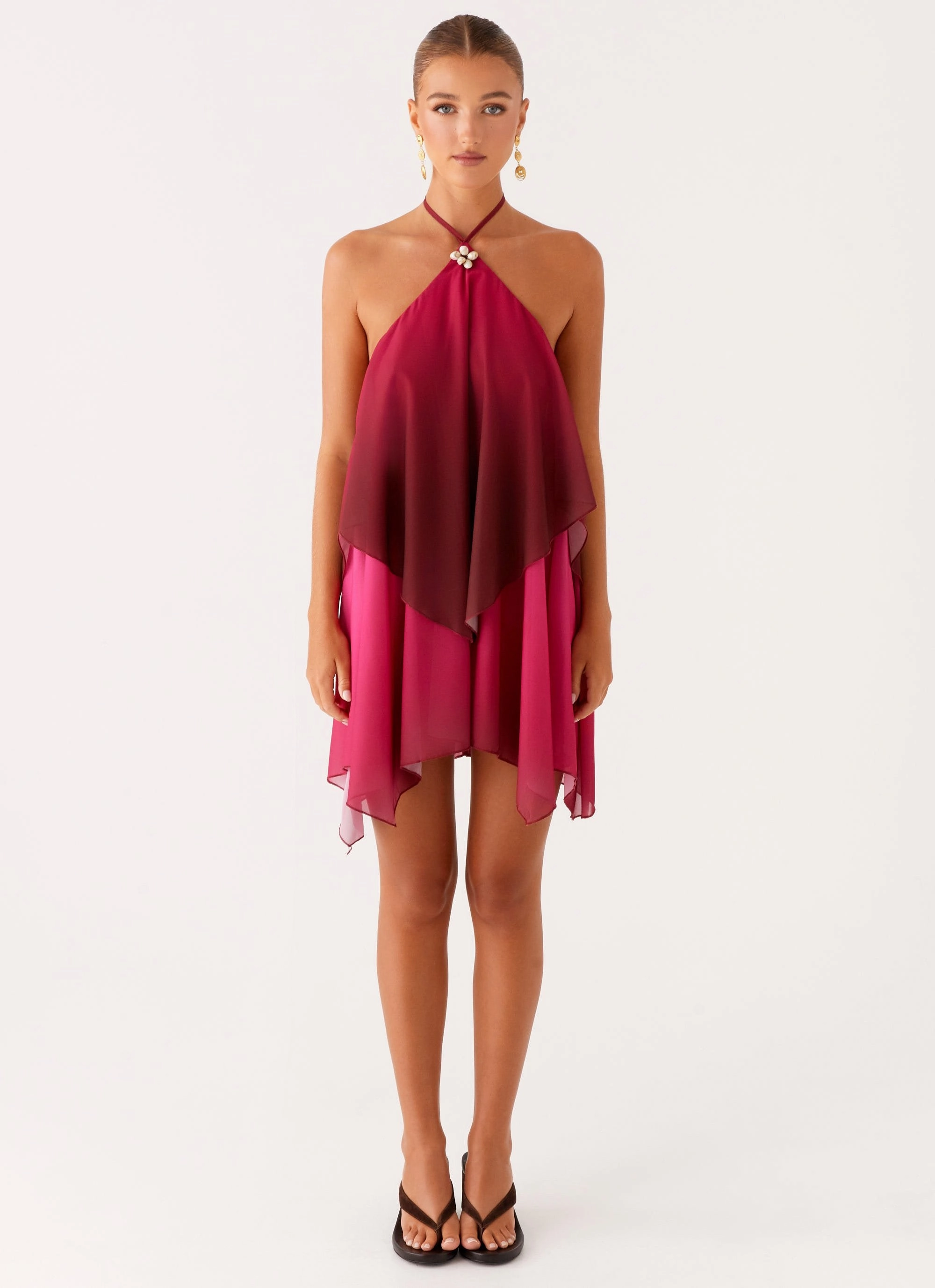 Twin Flame Mini Dress - Fuchsia Gradient Flow Ready Climate-Adaptive