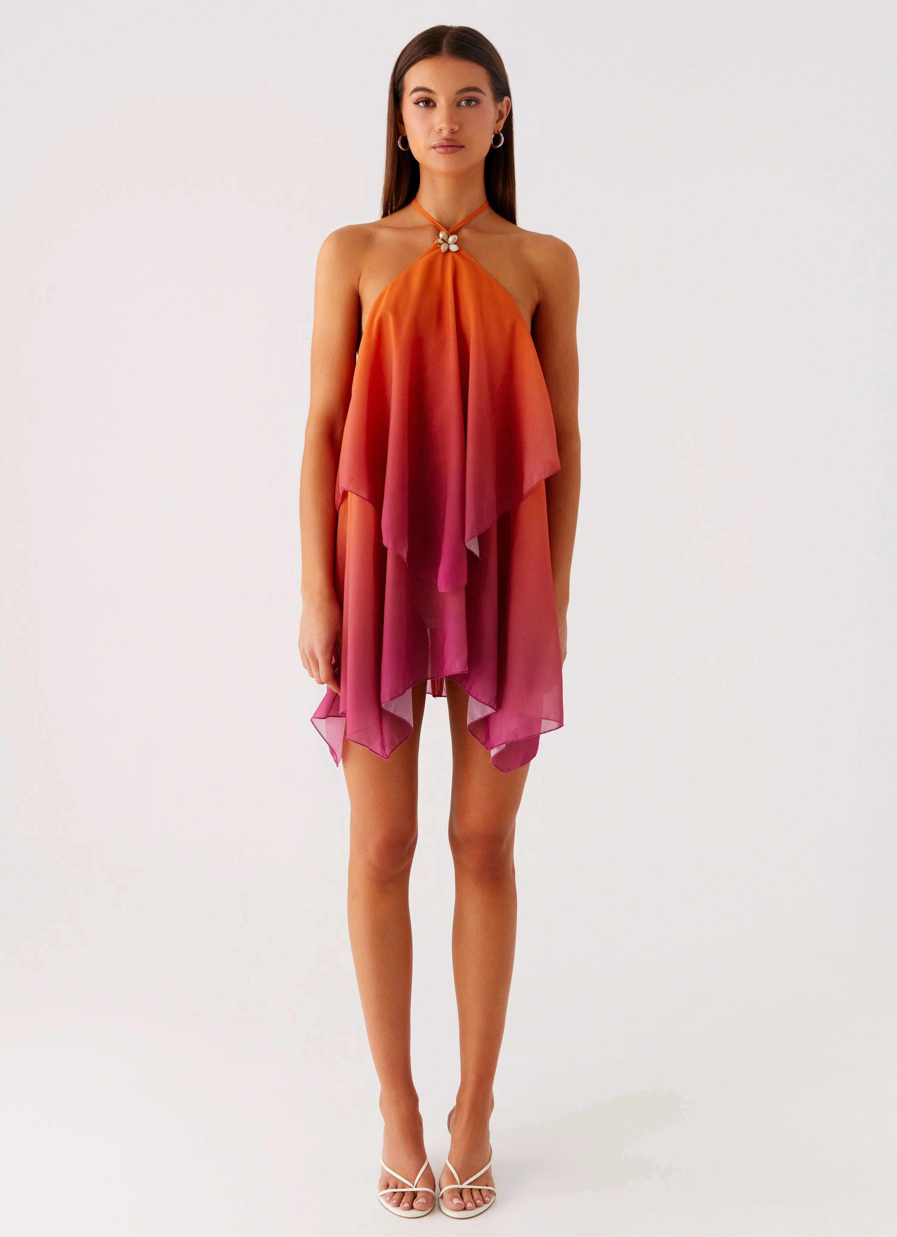 Ready Glow Twin Flame Mini Dress - Orange Gradient