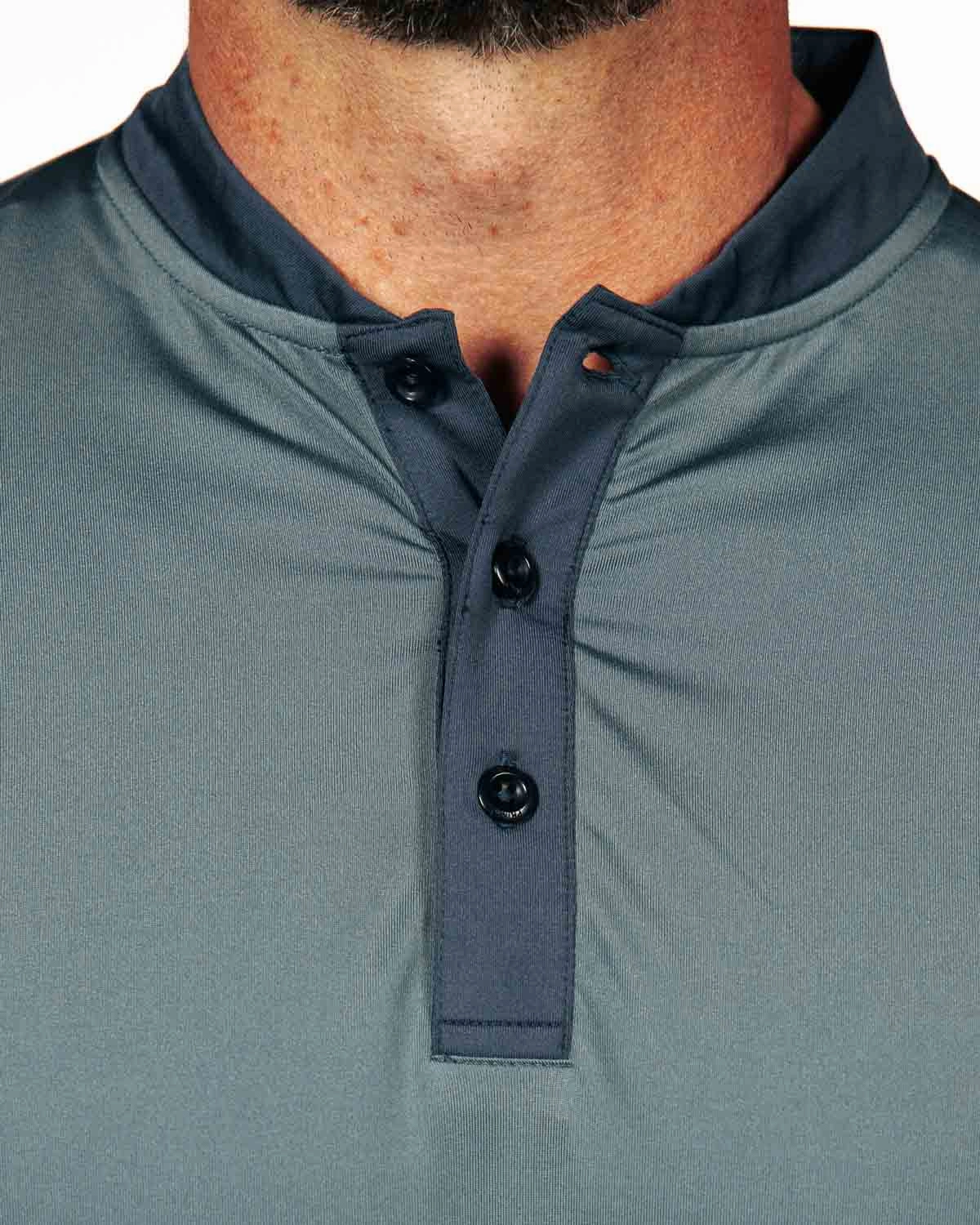 Flexible Hemline Two Tone Navy/Gray Blade Polo