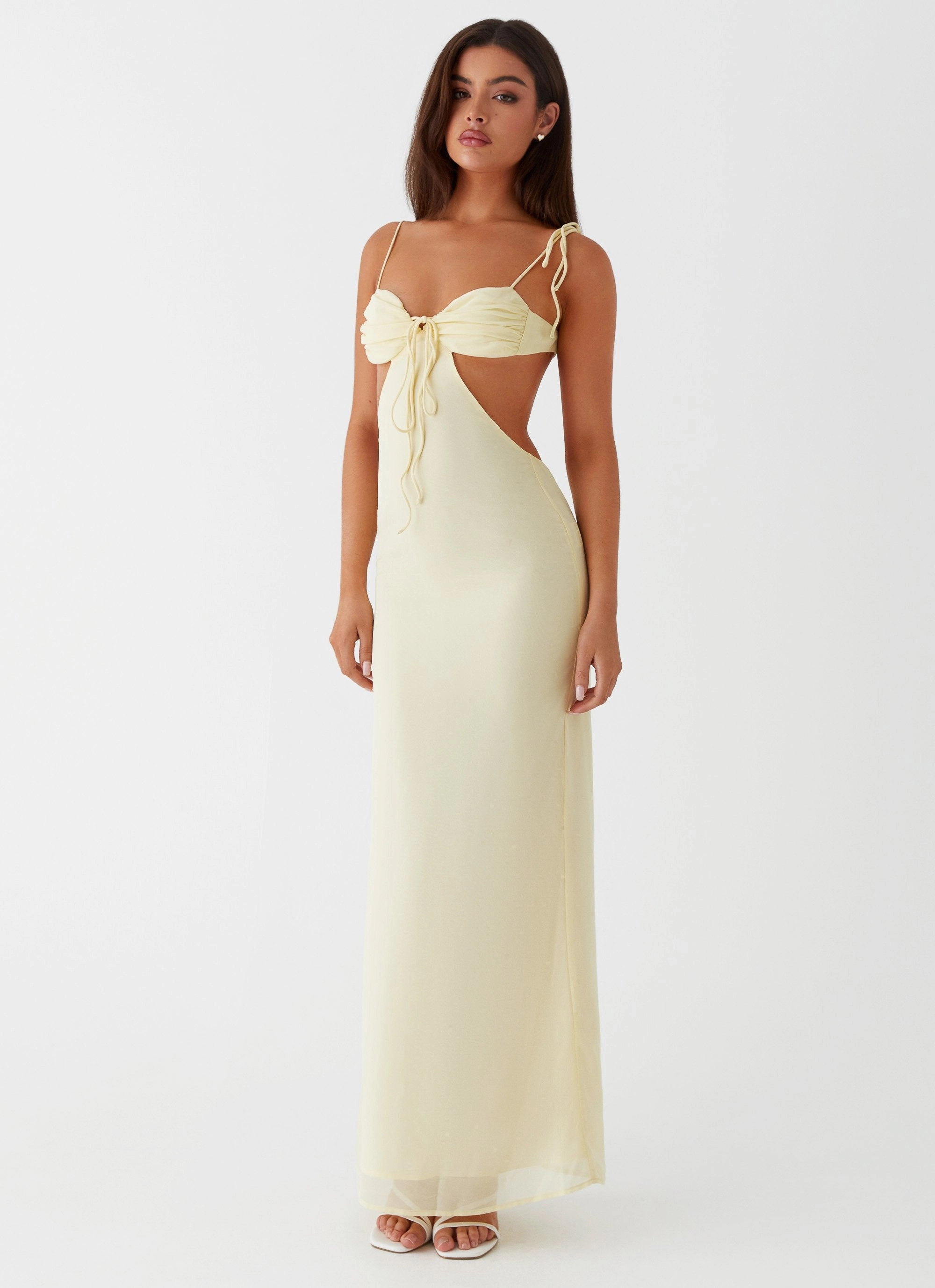Family Joy All Moments Tyra Ruched Maxi Dress - Yellow