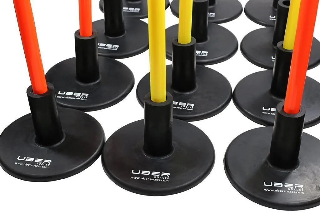 Uber Soccer Speed and Agility Training Pole Base - Set of 12