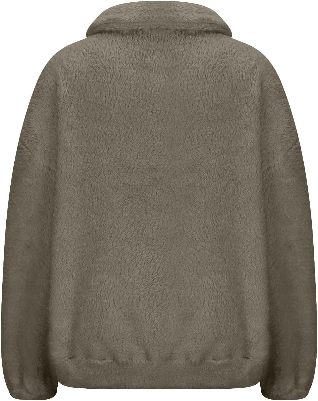 Uillui Womens Half Zip Sherpa Fleece Pullover Oversized Sweatshirt Loose Casual Cropped Sherpa Jacket Fluffy Fuzzy Sweaters