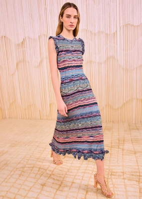 Ulla Johnson Ajak Sleeveless Knit Midi Dress Trendy Wearable