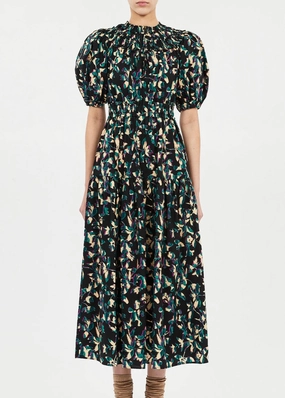 Ulla Johnson Othella Short Sleeve Midi Dress Elegant Flow Timeless Layer