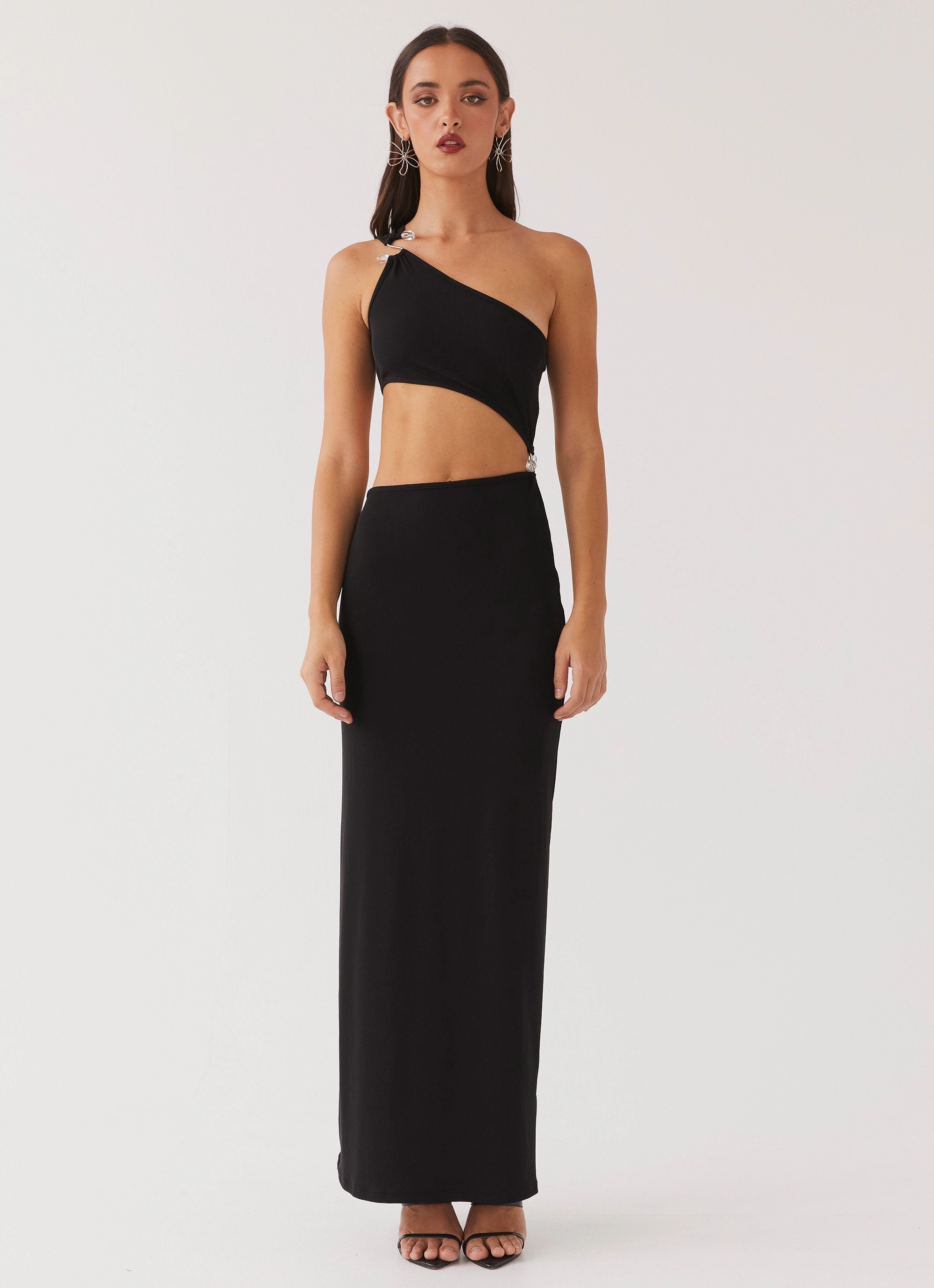 FlexibleClosure Chic Design On The Moon Maxi Dress - Black