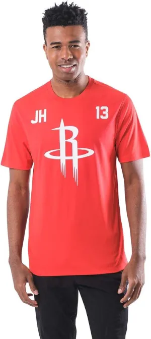 Ultra Game NBA Official Men’s Super Soft Players T-Shirt - Unisex, Houston Rockets - James Harden, Team Color|Houston Rockets