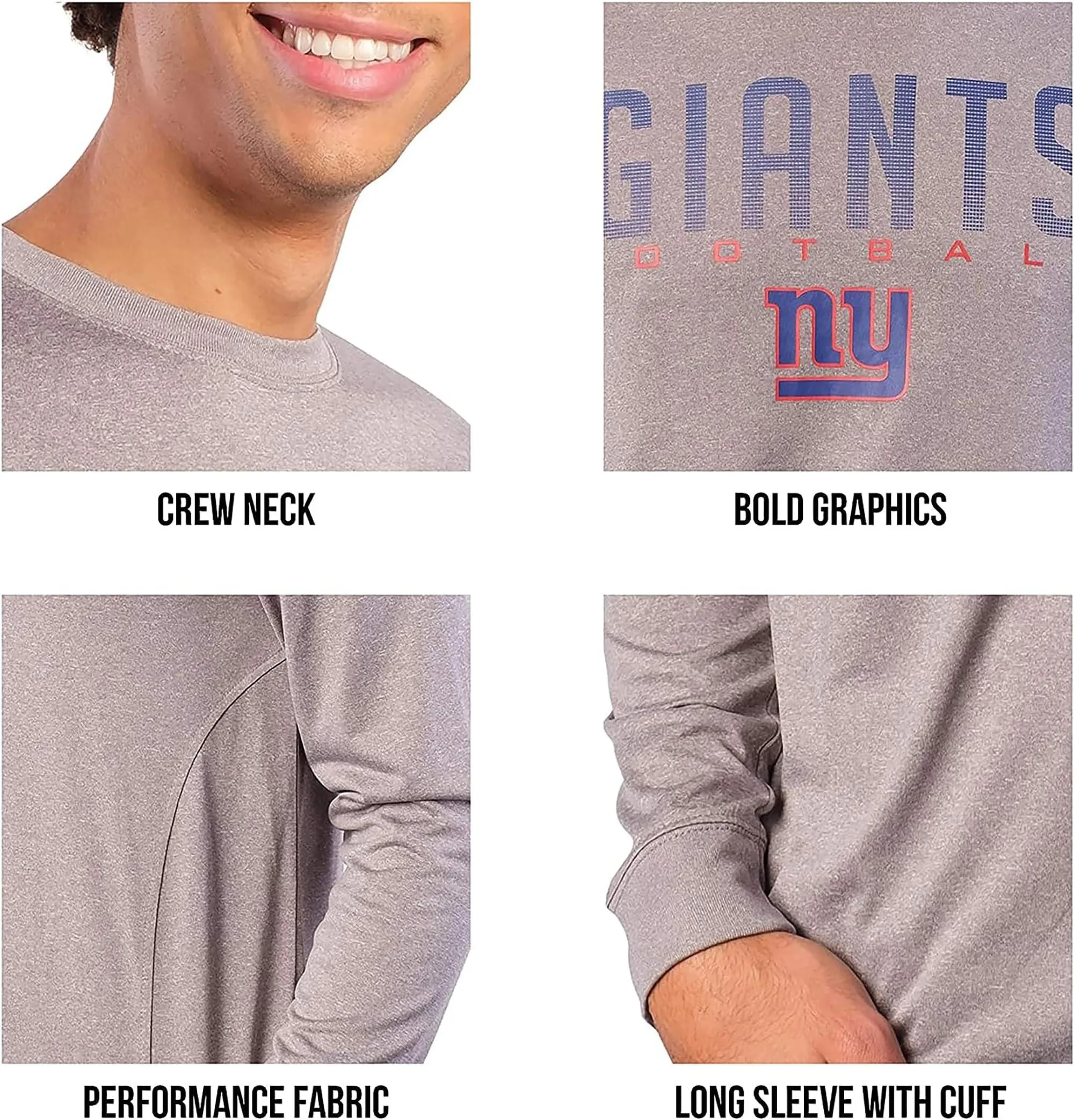 Ultra Game NFL Official Adults Super Soft Game Day Long Sleeve T-Shirt - Unisex New Orleans Saints|New Orleans Saints