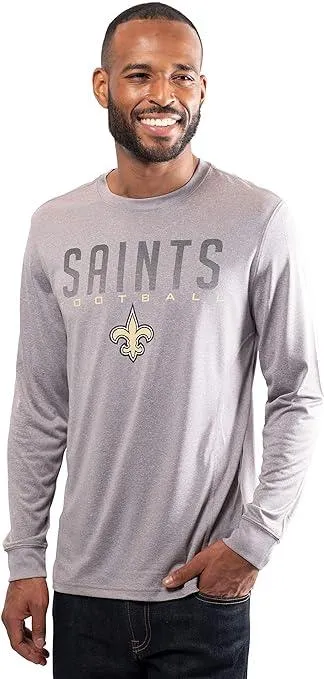 Ultra Game NFL Official Adults Super Soft Game Day Long Sleeve T-Shirt - Unisex New Orleans Saints|New Orleans Saints