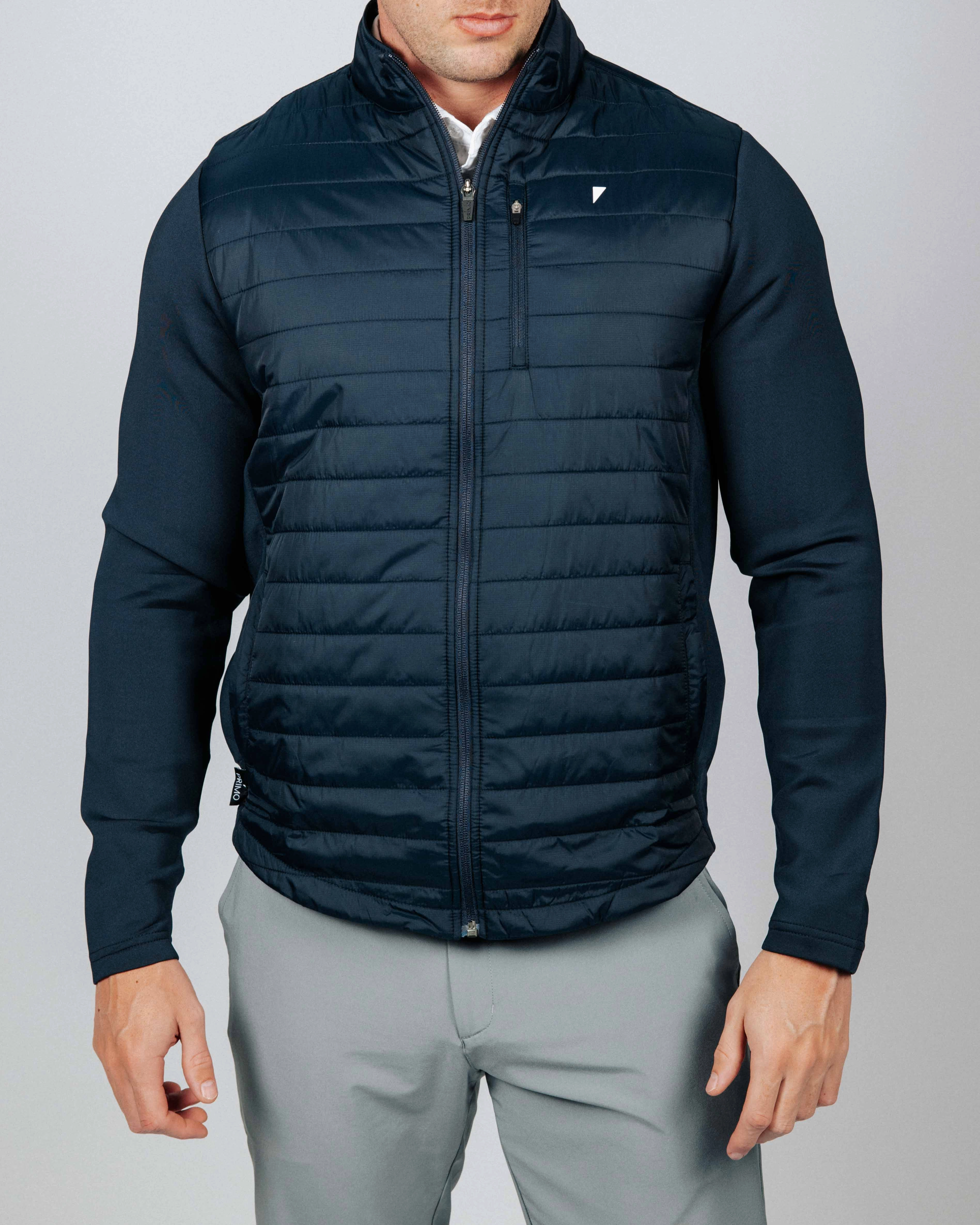 Navy Hybrid Jacket NonRestrictiveFit Adjustable Belt