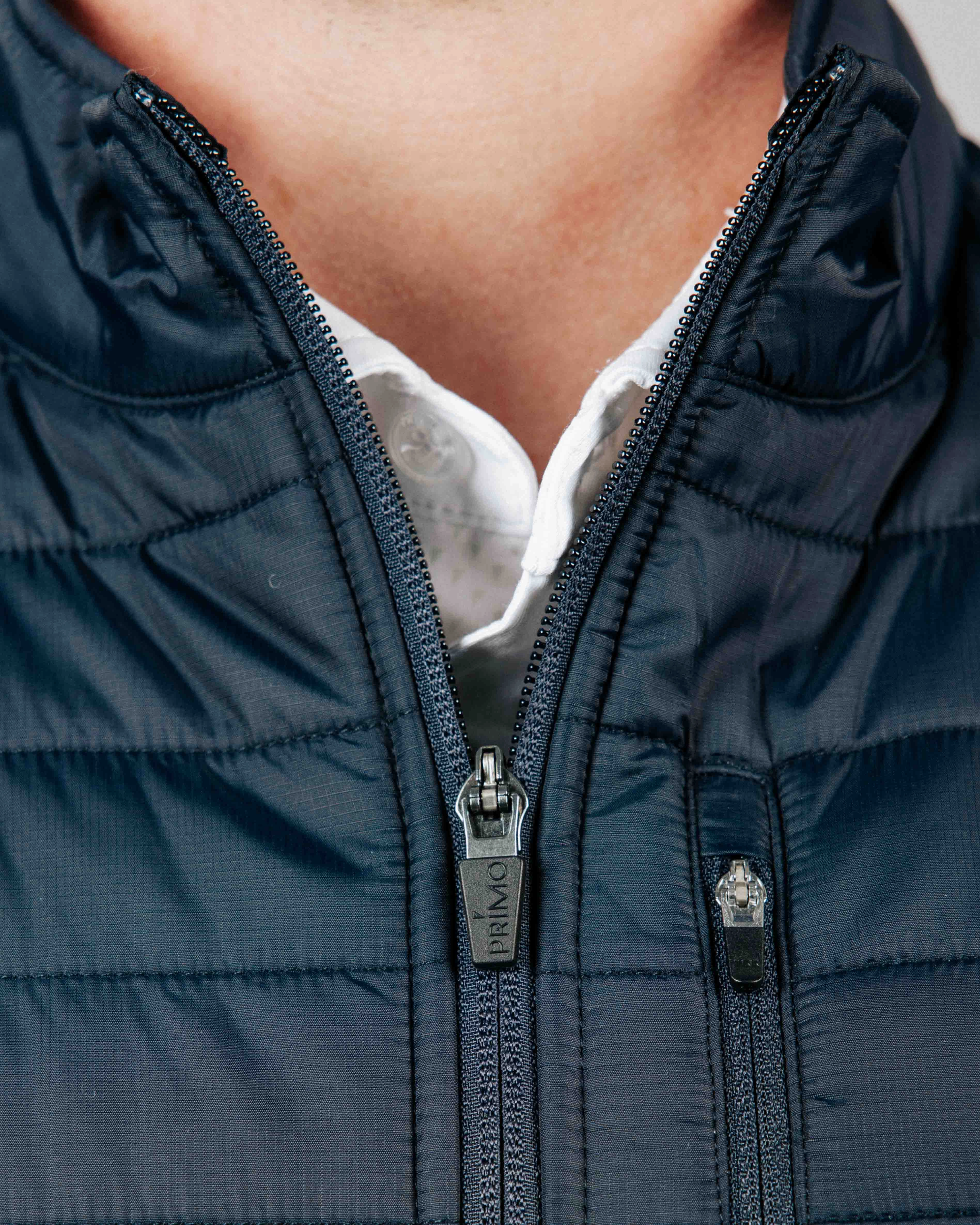 Adjustable hood design Adaptive Layering System Navy Hybrid Jacket