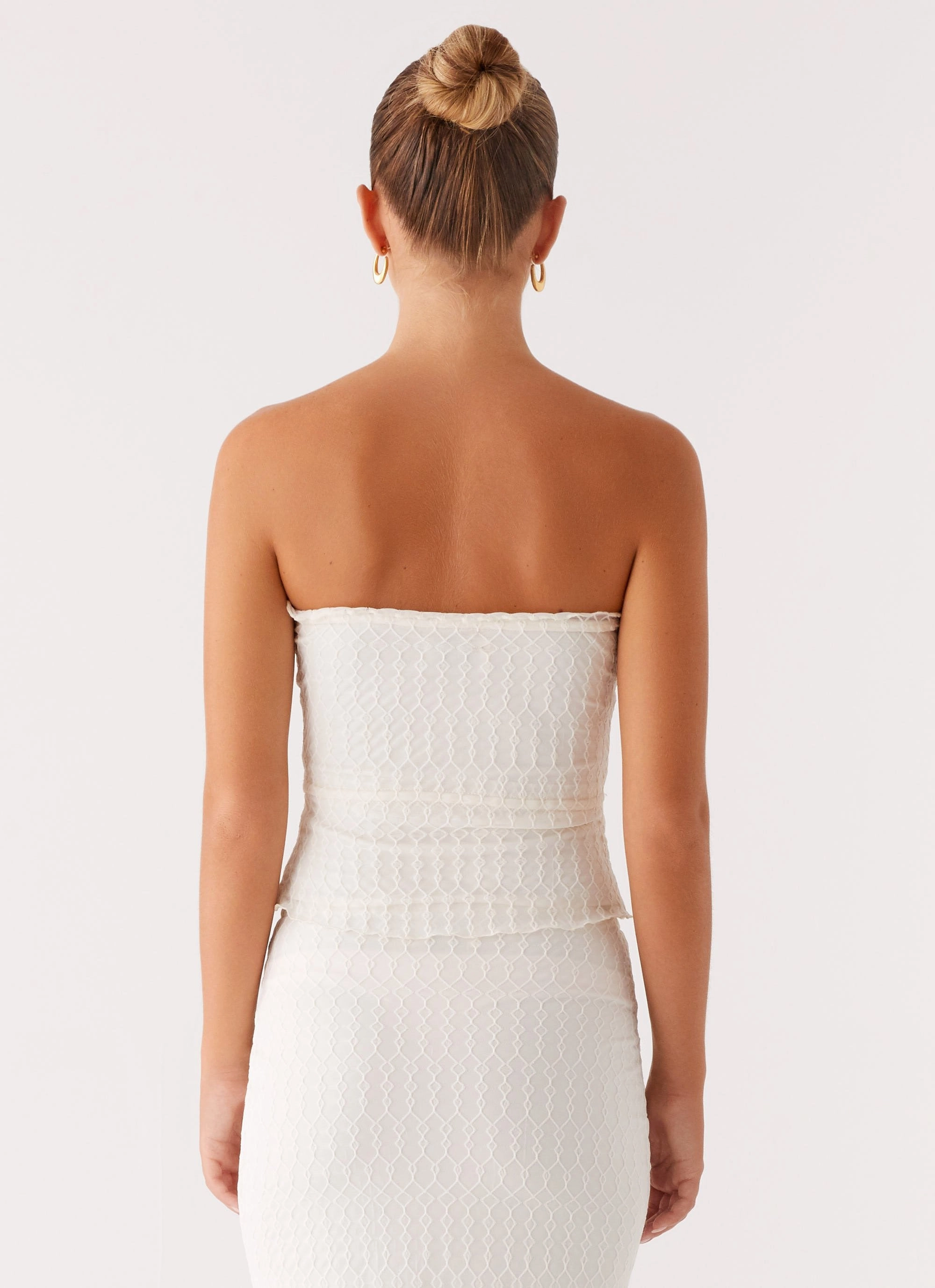Blakely Tube Top - Ivory Weather Friendly Taped Neckline