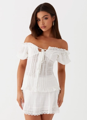 Soft and Stretchy Hundred Percent Mini Skirt - White