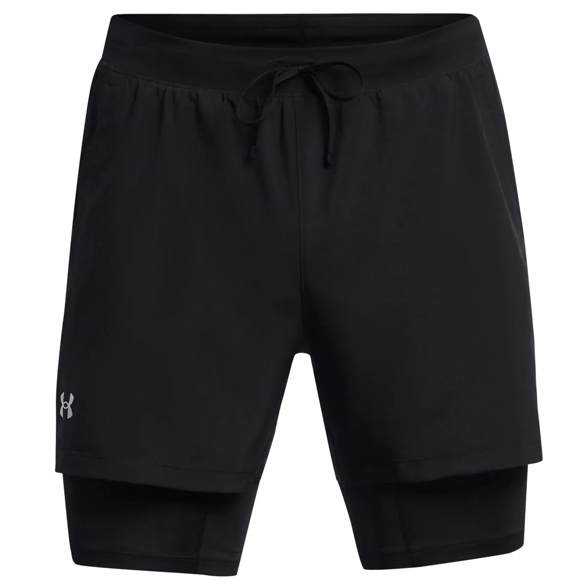 Under Armour Launch 5 inch 2-in-1 Shorts - Mens - Black/Reflective