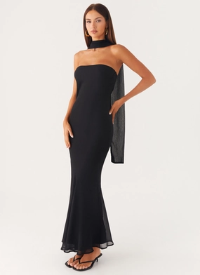 Travel-friendly Under the Pagoda Maxi Dress - Black