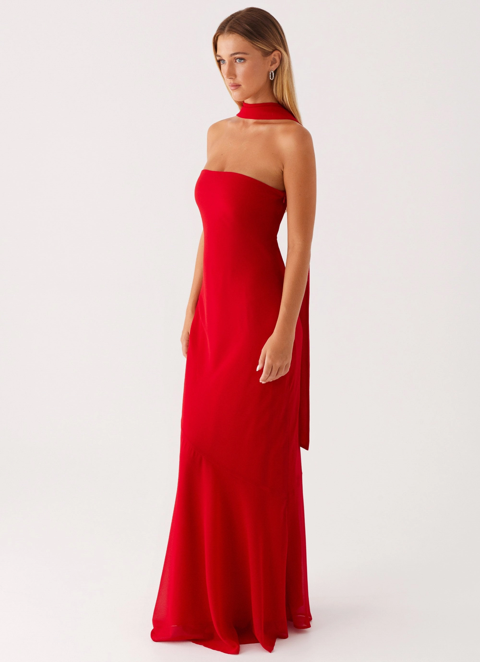 NonIrritatingLining Color-Blocked Under The Pagoda Maxi Dress - Red