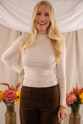 Friction Reducing Finish Moisture Wicking Fabric Underneath This Persona Ribbed Top-Cream