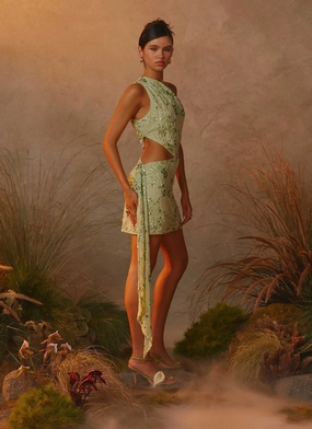 Juelz Beaded Mini Dress - Lime Radiant Mood Outfit Boost